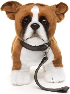 Plüsch-Boxer mit Leine 24 cm