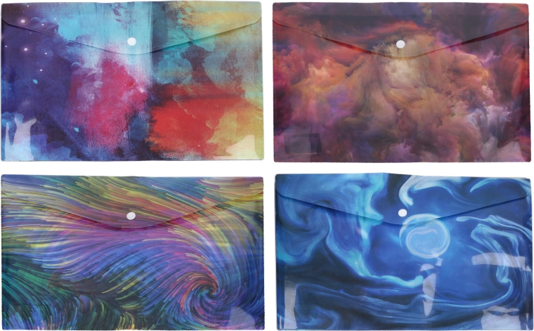 Plastiktasche mit Druckknopf 24 × 16,8 cm – bunter Mix