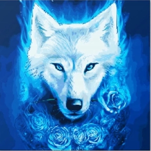 Diamond Painting Magischer Wolf 30 × 40 cm