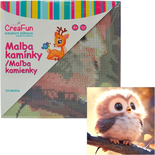 Diamantmalerei – Eulchen 20 × 20 cm