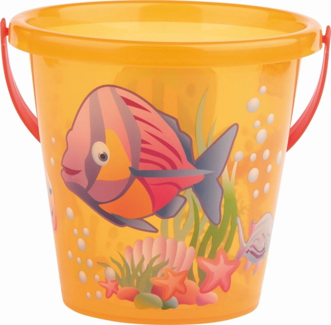 Androni transparenter Eimer mit Fischmotiven – klein – Orange