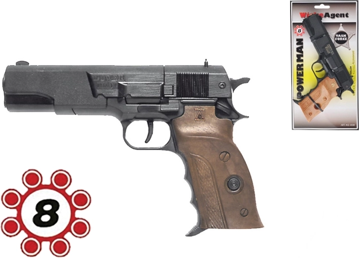 Kapselpistole Power Man 22 cm für 8-schüssige Kapseln