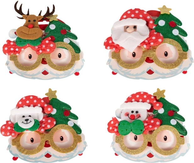 Weihnachtsbrille mit Glitzer
