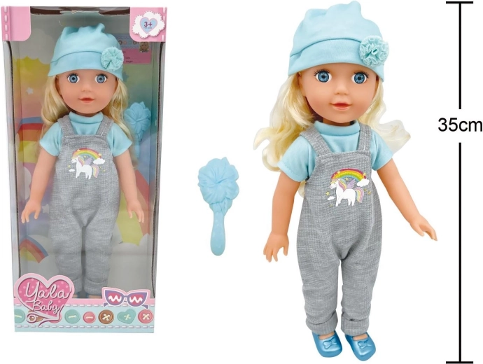Puppe in Latzhose 35 cm – 1 Stück