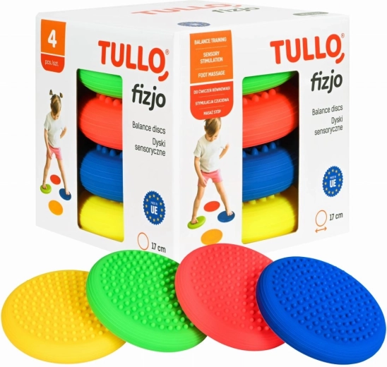 Sensorische Balancescheiben mit Massagepunkten, Set mit 4 Stück