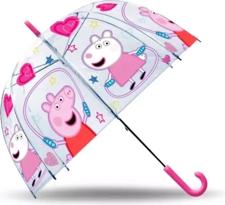 Transparenter automatischer Regenschirm mit Peppa-Pig-Motiv für Kinder
