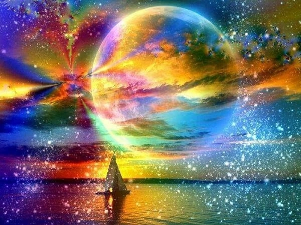 Diamantmalerei Mond 30 × 40 cm