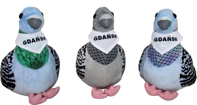 Plüschmaskottchen Stadttaube Gdańsk 22 cm