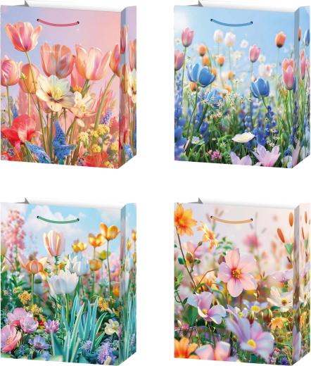 Geschenktasche L Wiesenblumen
