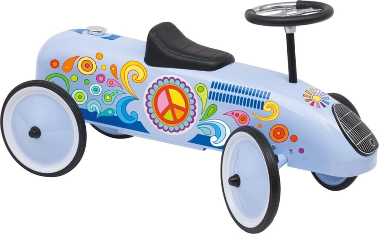 blaues Rennlaufrad im Stil der 60er Jahre