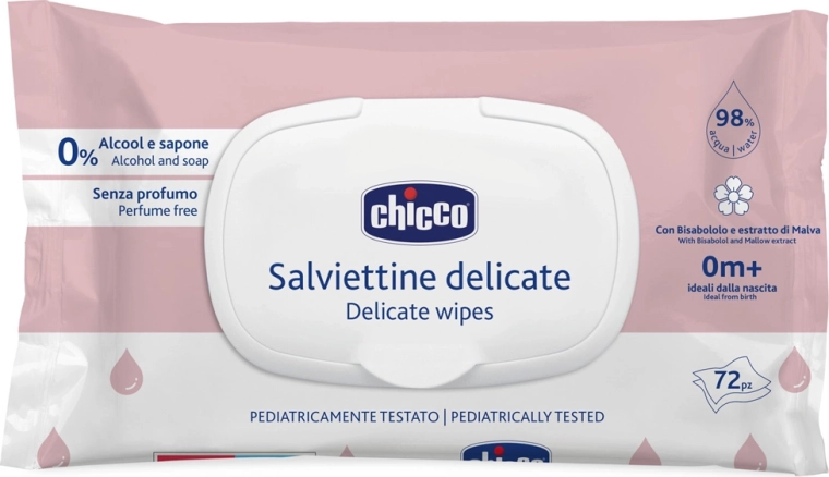 Chicco Baby-Feuchttücher Delicate mit Kamille 72 Stk.
