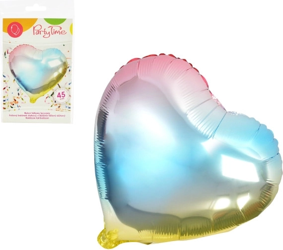 Irideszierender Folienballon Herz 45 cm