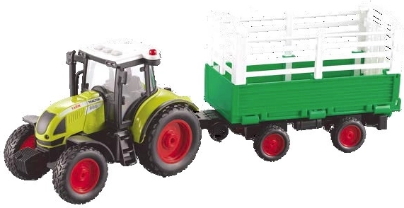 Farm Service Traktor mit Anhänger für den Heutransport 1:16