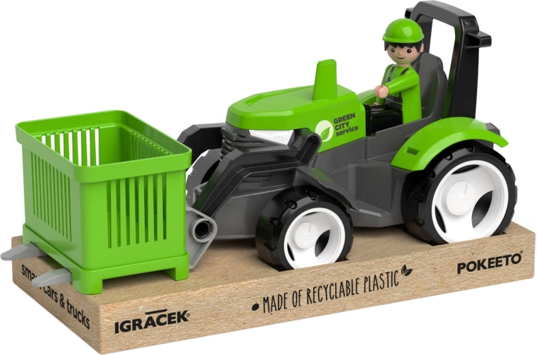 EFKO Igráček MultiGO grüner Traktor mit Gabeln, Figur und Palette