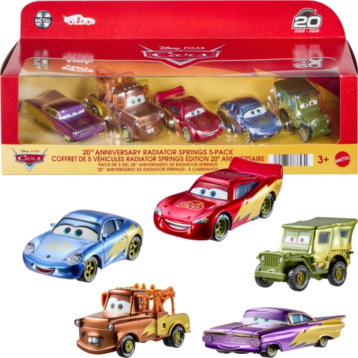 Mattel Disney Pixar Cars Jubiläums-Sammlerset mit 5 Metall-Autos zum 20. Jubiläum