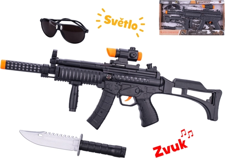 Kindermaschinenpistole 44 cm mit Licht- und Soundeffekten