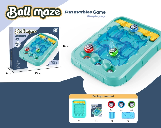 Kugelspiel mit Labyrinth 22 × 17 × 3,6 cm