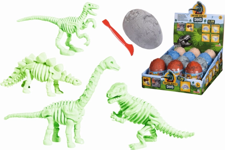 Ausgrabbares Dinosaurier-Ei mit Skelett – 1 Stück