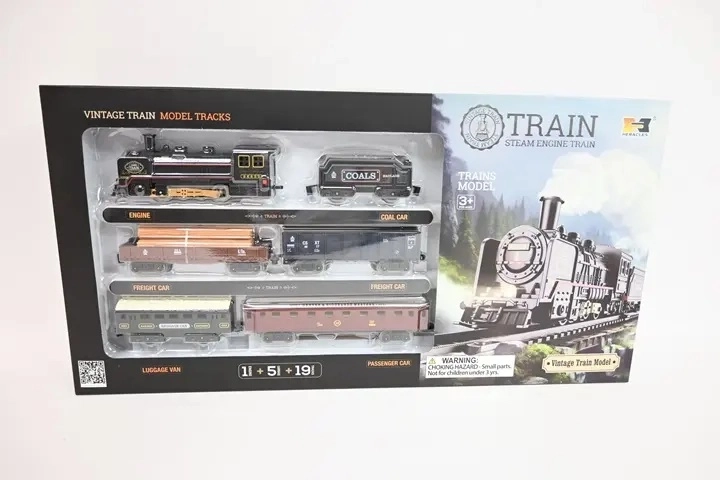 Retro-Batteriebetriebene Modelleisenbahn mit Licht und Sound