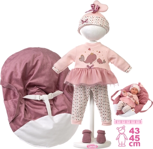 Llorens Outfit für Puppe New Born 40–42 cm mit Trage