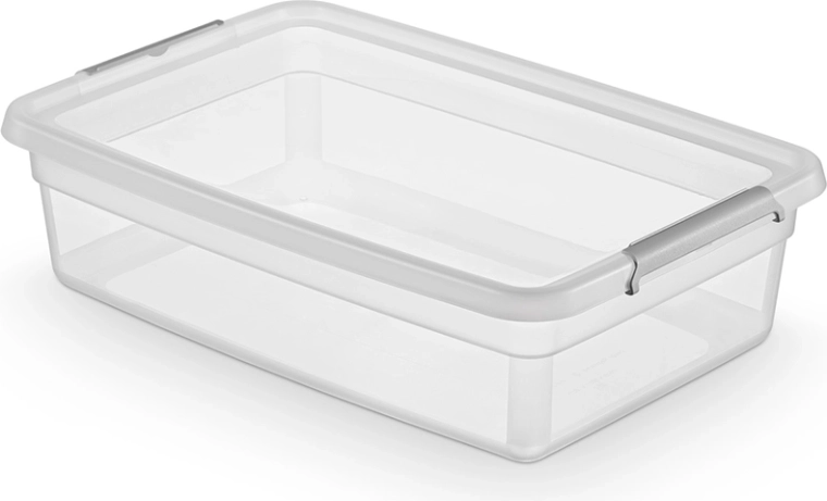Basestore Aufbewahrungsbox mit Deckel und Clips 29 l (58 × 39 × 16 cm)