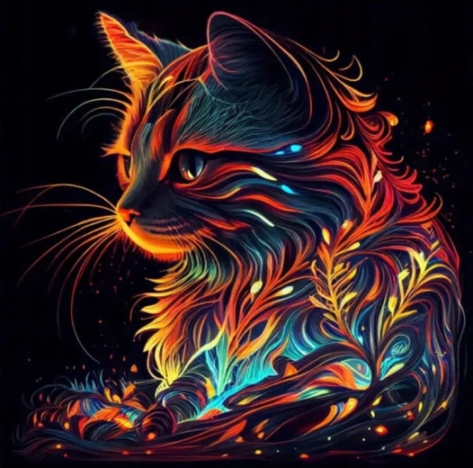 Diamantmalerei Künstlerische Katze 30 × 40 cm