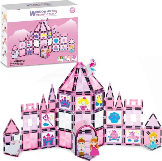 Magnetisches Bauset Prinzessinnenschloss mit Malen, 78 Teile