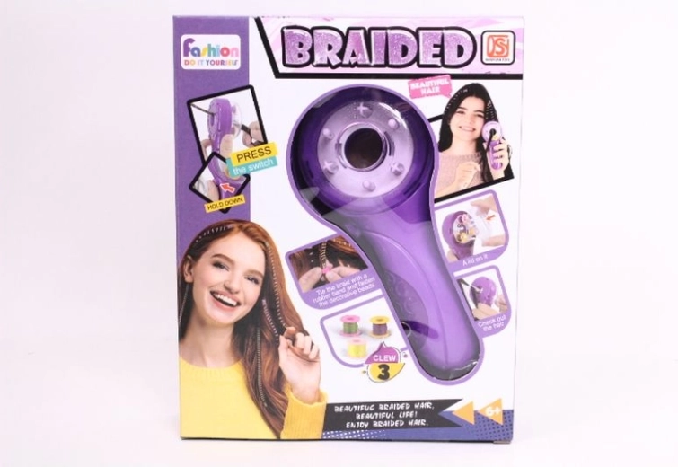 Haarflechtgerät mit bunten Fäden