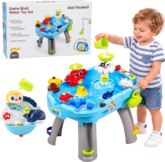 Interaktiver Wasser-Spieltisch zum Angeln – Blau