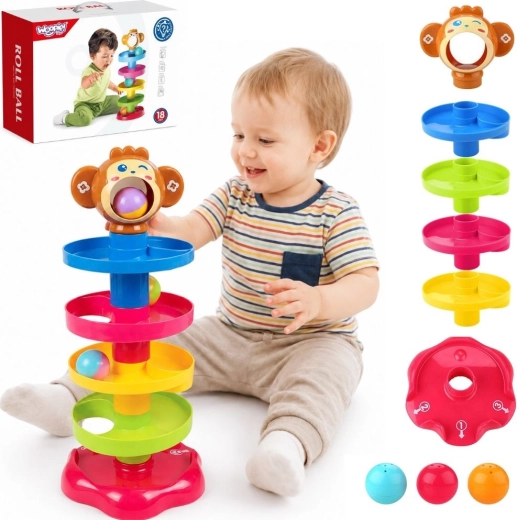 Woopie Baby Spiral-Kugelbahn mit 3 Rasselbällen