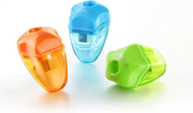 Anspitzer mit Auffangbehälter KEYROAD Star, Kunststoff, Farbmix
