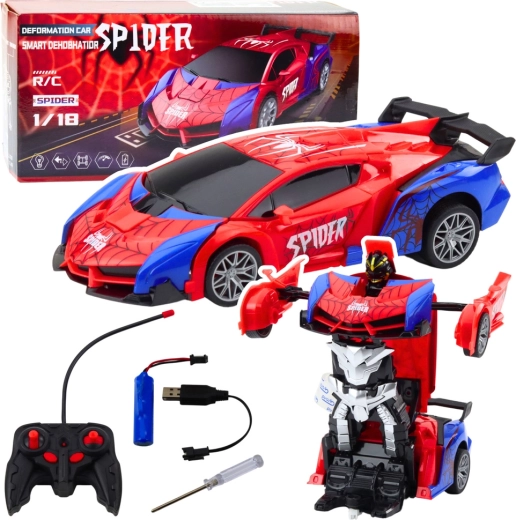 Ferngesteuertes Auto Robot Spider 2-in-1 mit Licht und Sound