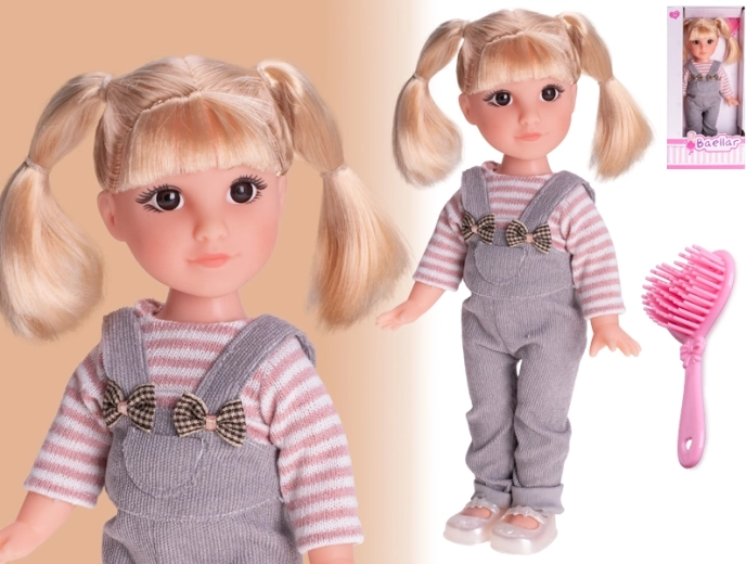 Modische Puppe mit langen blonden Haaren 30 cm