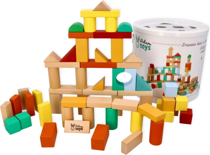 Adam Toys Holzbausteine mit Formensortierer 100 Stk.