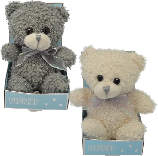 Plüschbär mit Schleife 12 cm, mehrere Farben