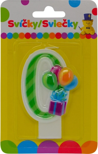 Geburtstagskerze mit Luftballons Zahl 0