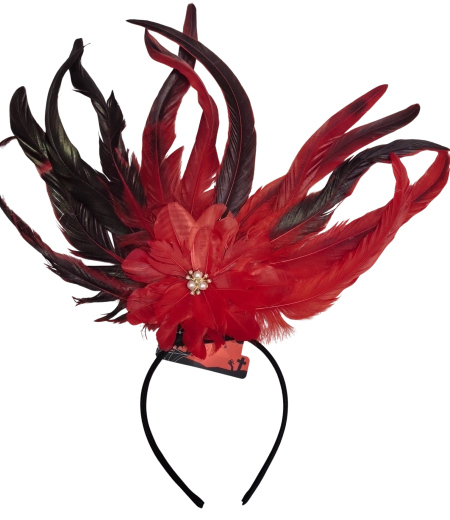 Halloween-Haarreif mit Feder und Blume