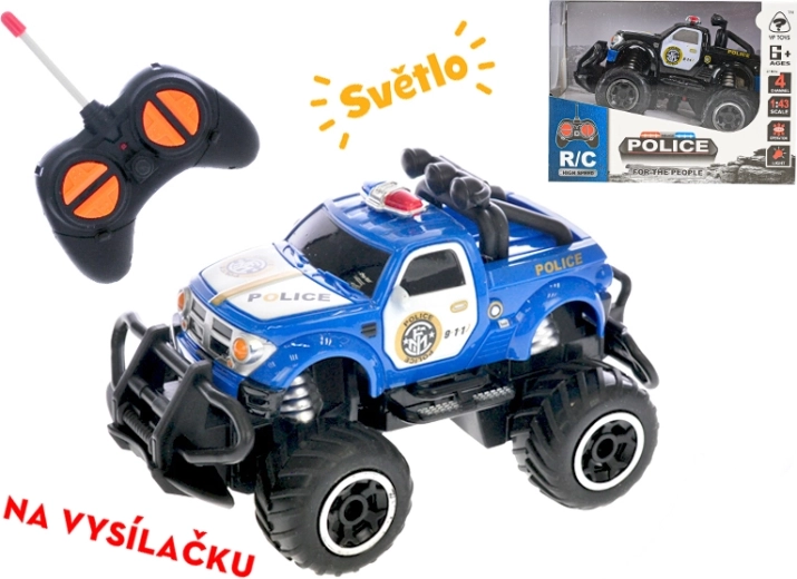 RC-Polizei-Geländewagen 14 cm mit Licht, 27 MHz