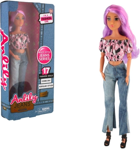 Anlily gelenkige Modepuppe im Jeans-Outfit 30 cm