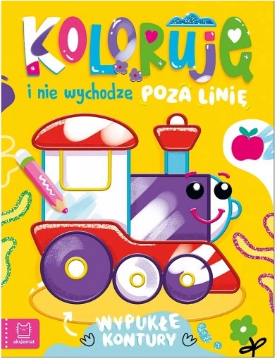 Malbuch mit Lokomotive – erhabene Konturen