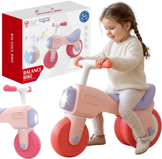 WOOPIE Huanger Laufrad/Rutschfahrzeug mit Sound und Licht, rosa, 18m+
