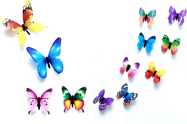 Ag683d fluoreszierende Schmetterlinge 12 Stk. Mix