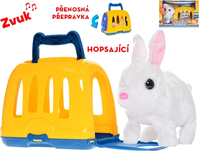 Interaktives Plüschkaninchen mit Transportbox 17 cm