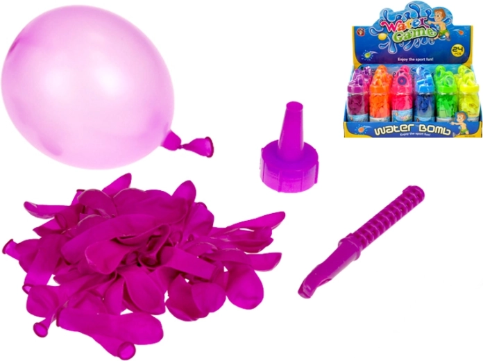 Wasserballons mit Füllhilfe – 60 Stk., Mix aus 6 Farben, Tube