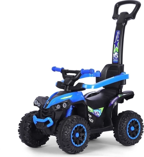 Milly Mally Wild Kinder-Rutschfahrzeug 3-in-1 mit Schiebestange, blau