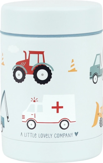 A Little Lovely Company isolierte Edelstahl-Lebensmittelbox mit Fahrzeugmotiv 300 ml