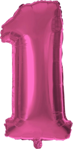 Folienballon Zahl 1 30 cm rosa TORO