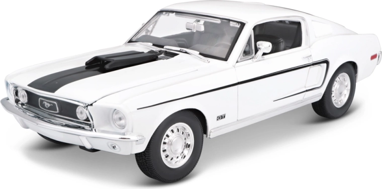 Maisto 1968 Ford Mustang GT Cobra Jet – Metall-Automodell 1:18 weiß