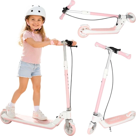 Trike Fix faltbarer Kinderroller mit leuchtenden LED-Rädern, rosa