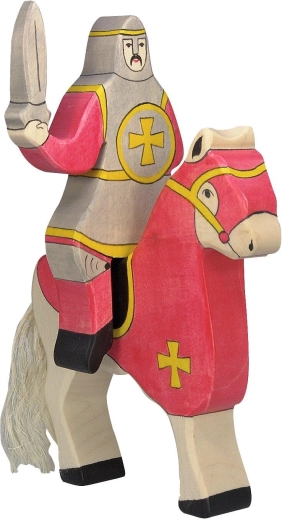 Ritter in Rot, Reiter (ohne Pferd) HOLZTIGER